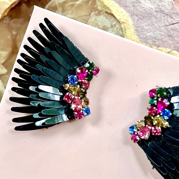 πΊπHPππΊ NWT Mignonne Gavigan Mega Mini Madeline Earrings Black Multi - Picture 5 of 16